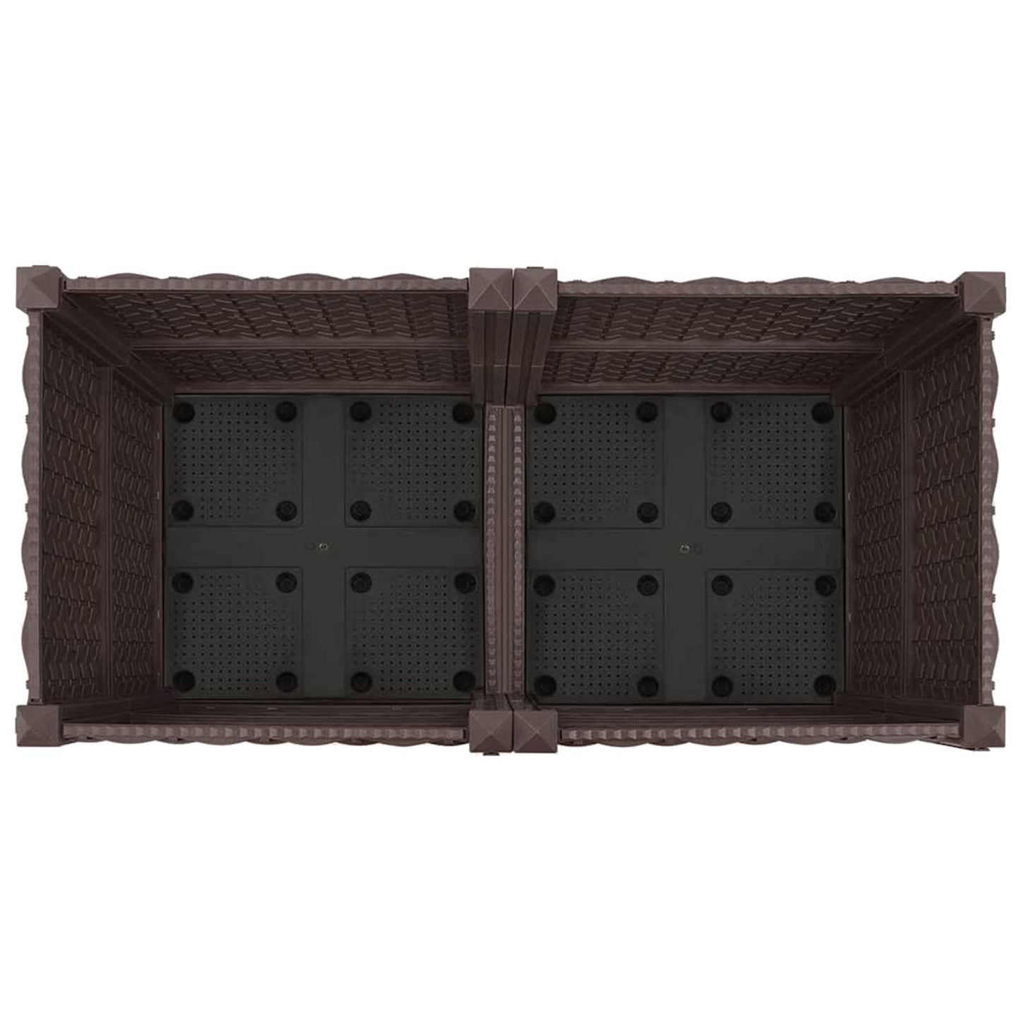 Vaso da Giardino con Ruote Marrone 80 x 40 x 44 cm PP | homemem39