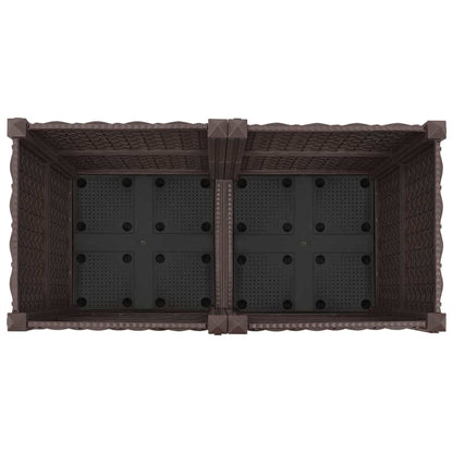 Vaso da Giardino con Ruote Marrone 80 x 40 x 44 cm PP | homemem39