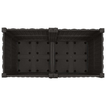 Vaso da Giardino con Ruote Nero 80 x 40 x 44 cm PP | homemem39