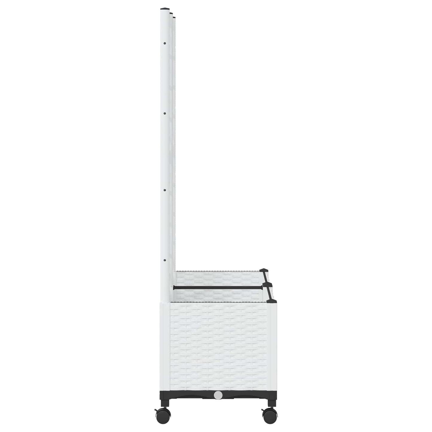 Vaso da giardino con grigliato e ruote Bianco 80 x 40 x 146 cm | homemem39