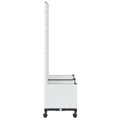 Vaso da giardino con grigliato e ruote Bianco 80 x 40 x 146 cm | homemem39