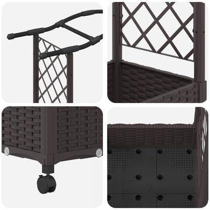 Letto Rialzato con Griglia e Tetto Marrone 124 x 40 x 129 cm PP | homemem39