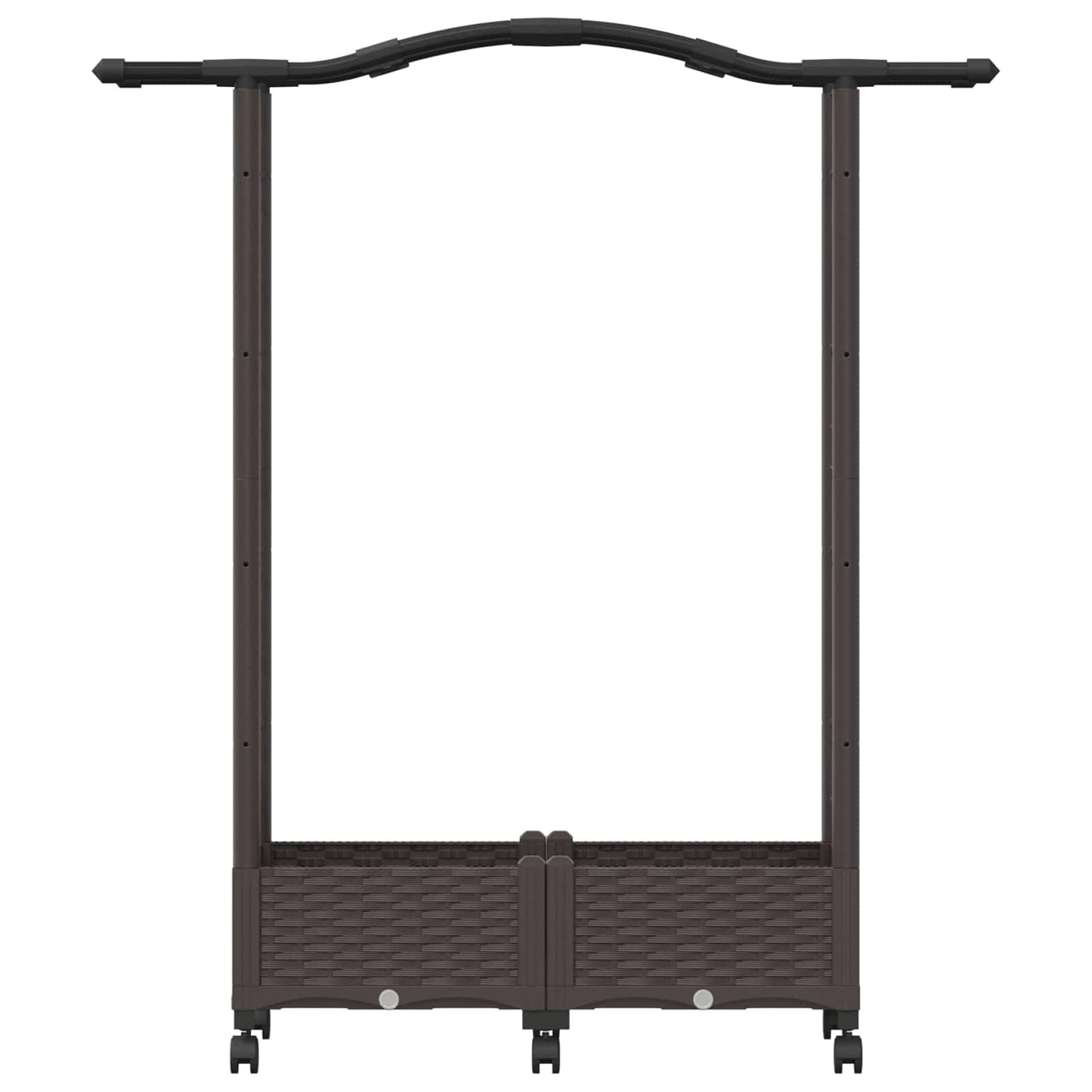 Letto Rialzato con Griglia e Tetto Marrone 124 x 40 x 129 cm PP | homemem39