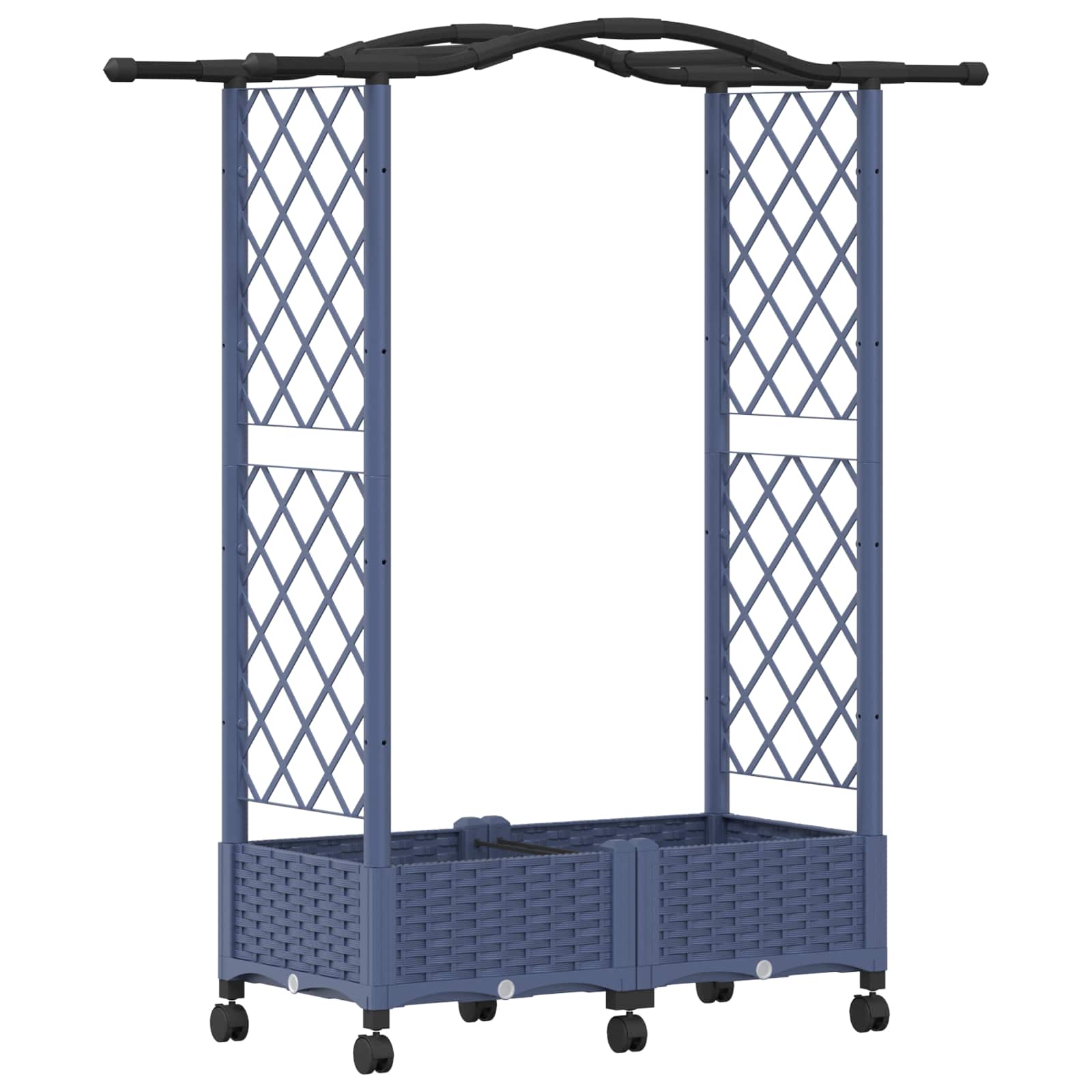 Letto Rialzato con Griglia e Tetto Grigio 124 x 40 x 129 cm PP | homemem39