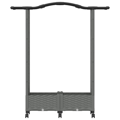 Letto Rialzato con Griglia e Tetto Grigio Chiaro PP | homemem39