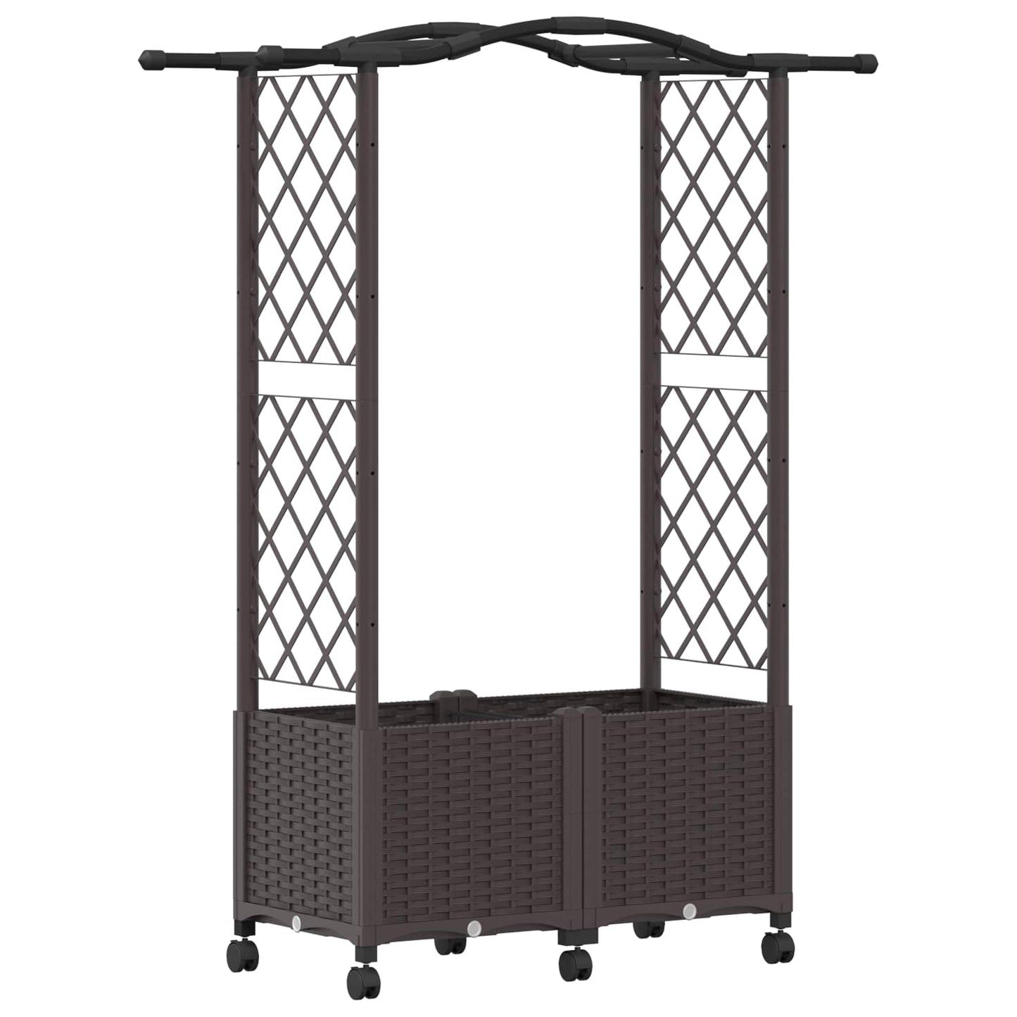 Letto Rialzato con Griglia e Tetto Marrone 125 x 40 x 144 cm PP | homemem39