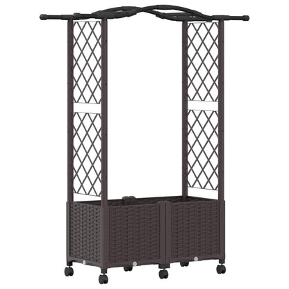 Letto Rialzato con Griglia e Tetto Marrone 125 x 40 x 144 cm PP | homemem39