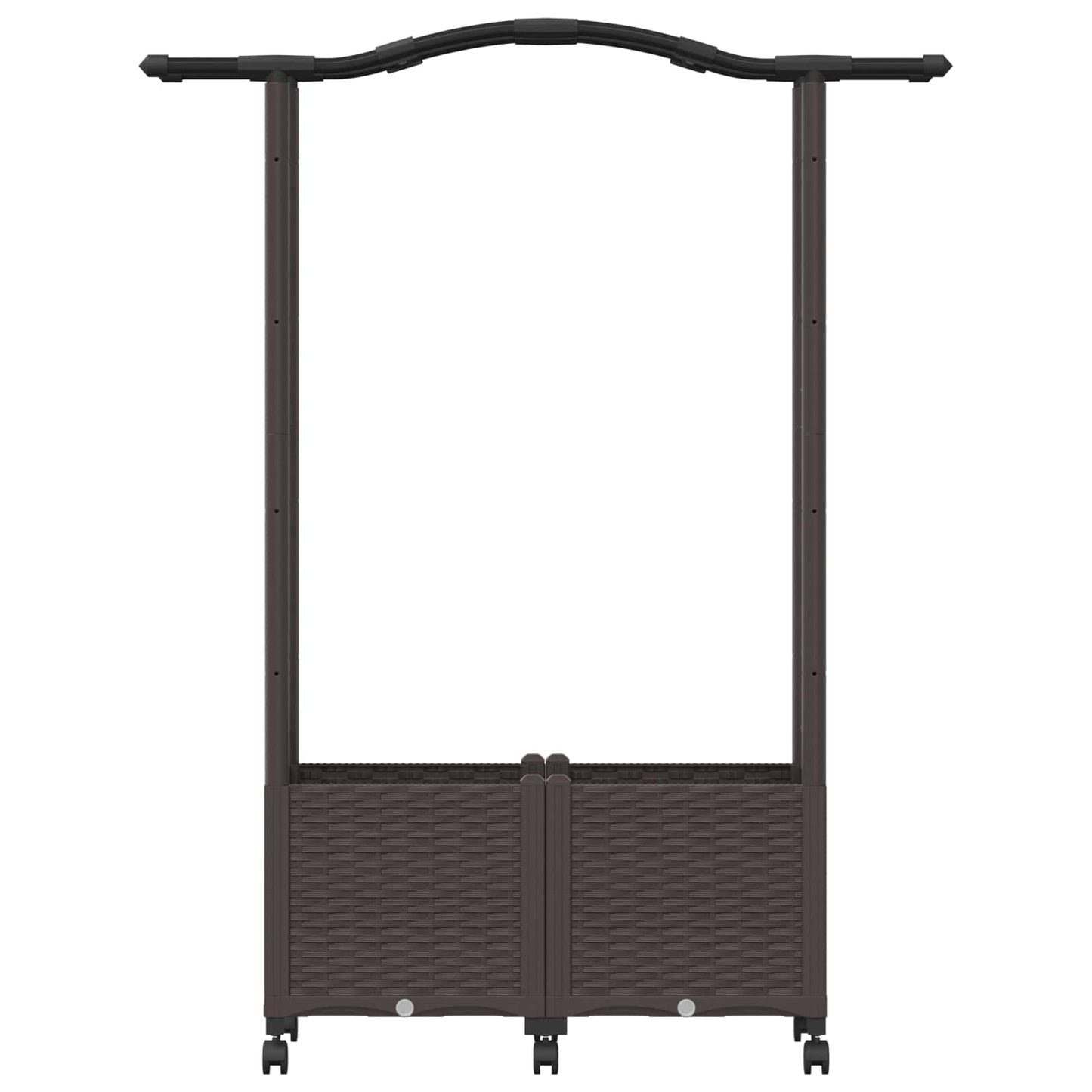Letto Rialzato con Griglia e Tetto Marrone 125 x 40 x 144 cm PP | homemem39