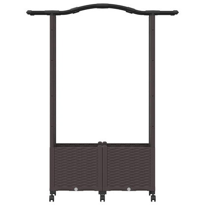 Letto Rialzato con Griglia e Tetto Marrone 125 x 40 x 144 cm PP | homemem39