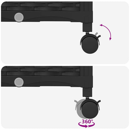 Letto Rialzato con Griglia e Tetto Nero 125 x 40 x 144 cm PP | homemem39