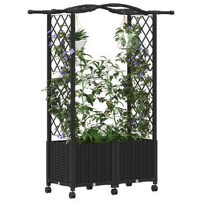 Letto Rialzato con Griglia e Tetto Nero 125 x 40 x 144 cm PP | homemem39
