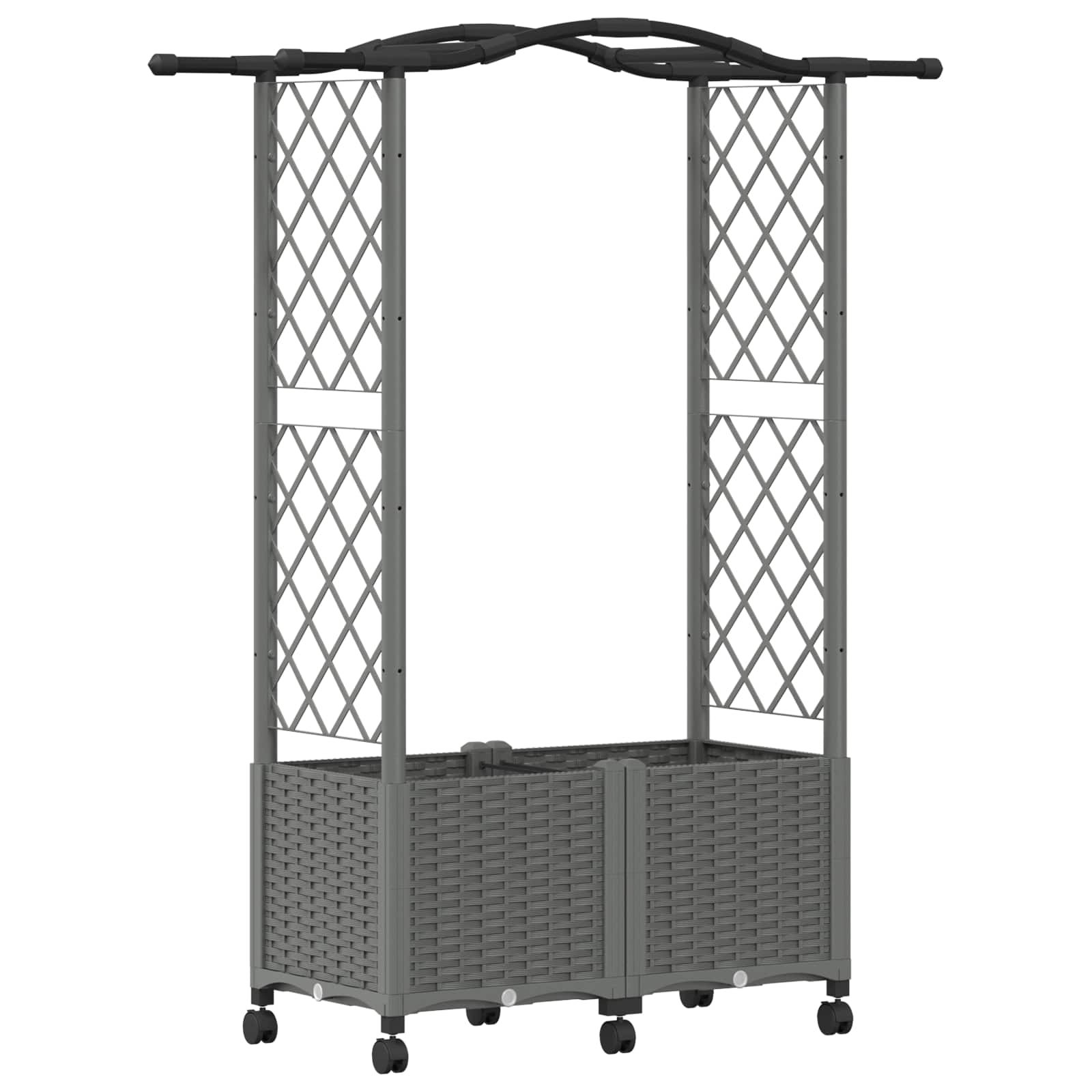 Letto Rialzato con Griglia e Tetto Grigio Chiaro PP | homemem39
