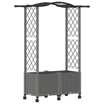 Letto Rialzato con Griglia e Tetto Grigio Chiaro PP | homemem39