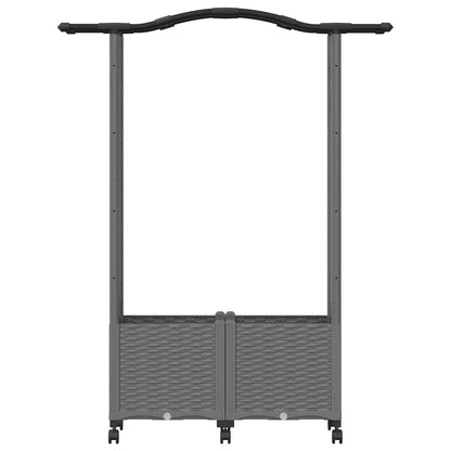 Letto Rialzato con Griglia e Tetto Grigio Chiaro PP | homemem39