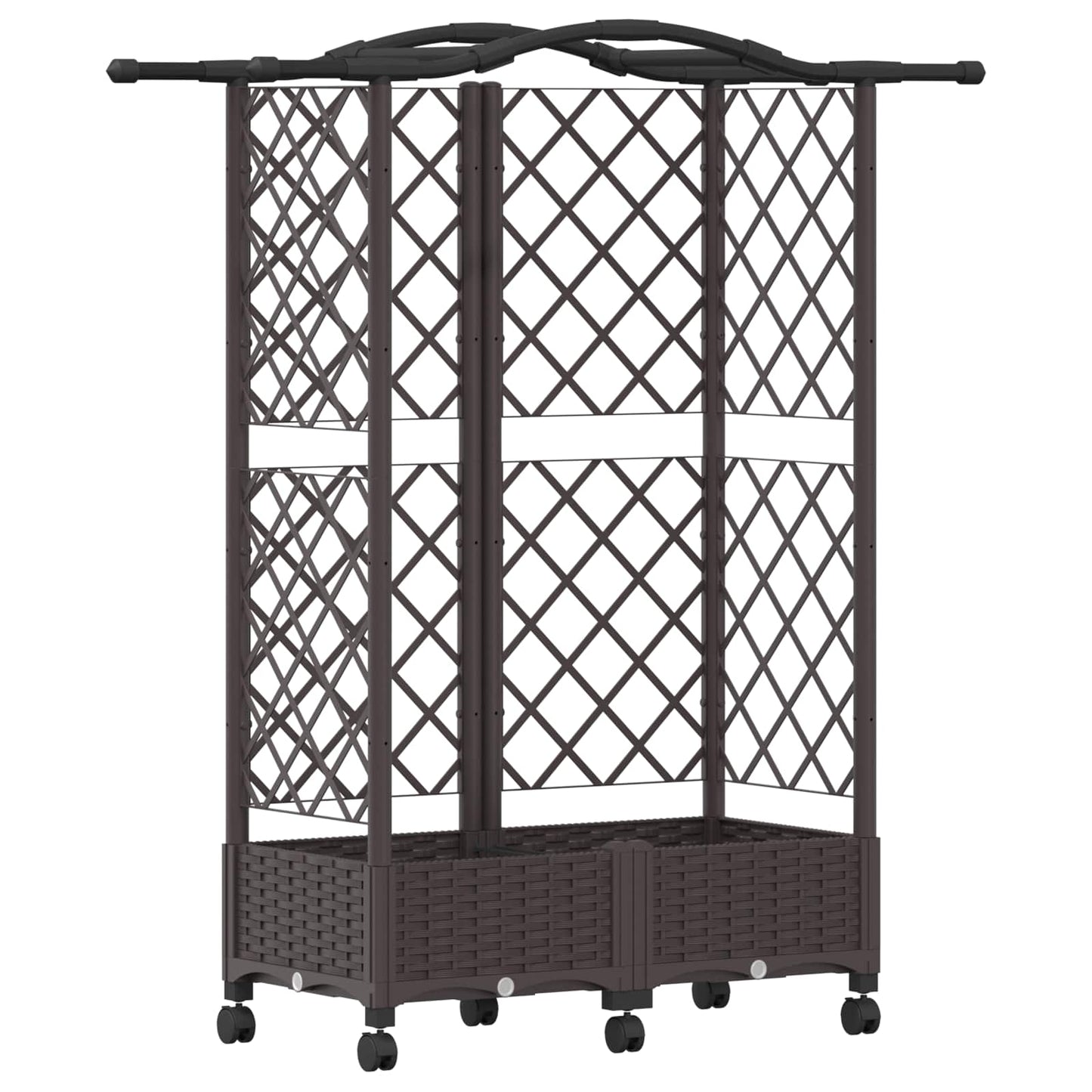 Letto Rialzato con Griglia e Tetto Marrone 124 x 40 x 129 cm PP | homemem39