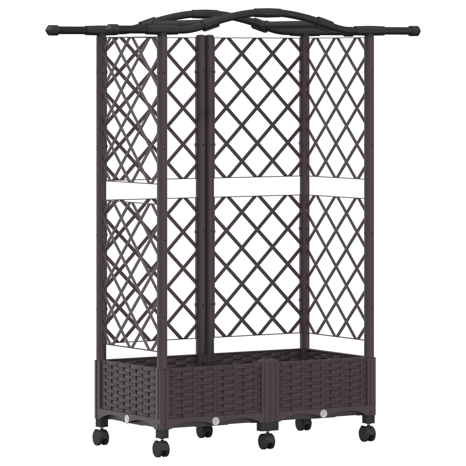 Letto Rialzato con Griglia e Tetto Marrone 124 x 40 x 129 cm PP | homemem39