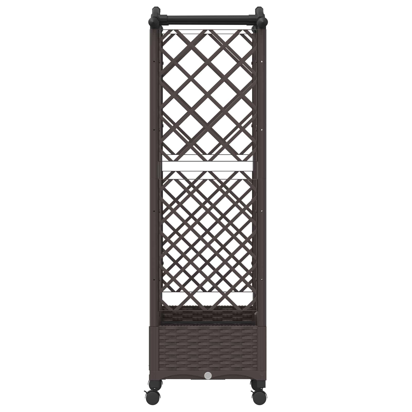 Letto Rialzato con Griglia e Tetto Marrone 124 x 40 x 129 cm PP | homemem39