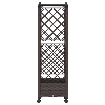 Letto Rialzato con Griglia e Tetto Marrone 124 x 40 x 129 cm PP | homemem39