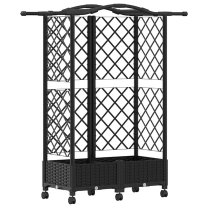 Letto Rialzato con Griglia e Tetto Nero 124 x 40 x 129 cm PP | homemem39