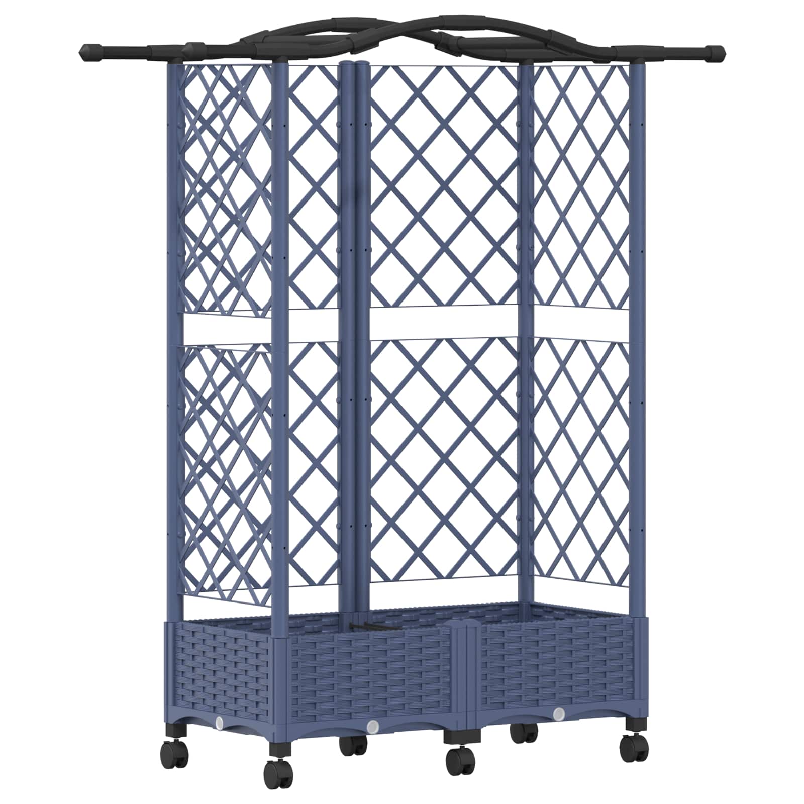 Letto Rialzato con Griglia e Tetto Grigio 124 x 40 x 129 cm PP | homemem39