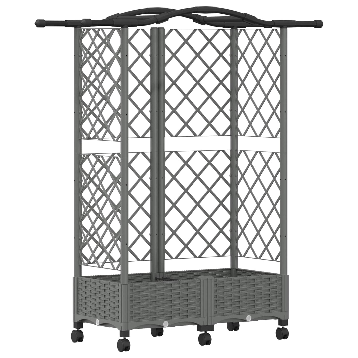 Letto Rialzato con Griglia e Tetto Grigio Chiaro PP | homemem39