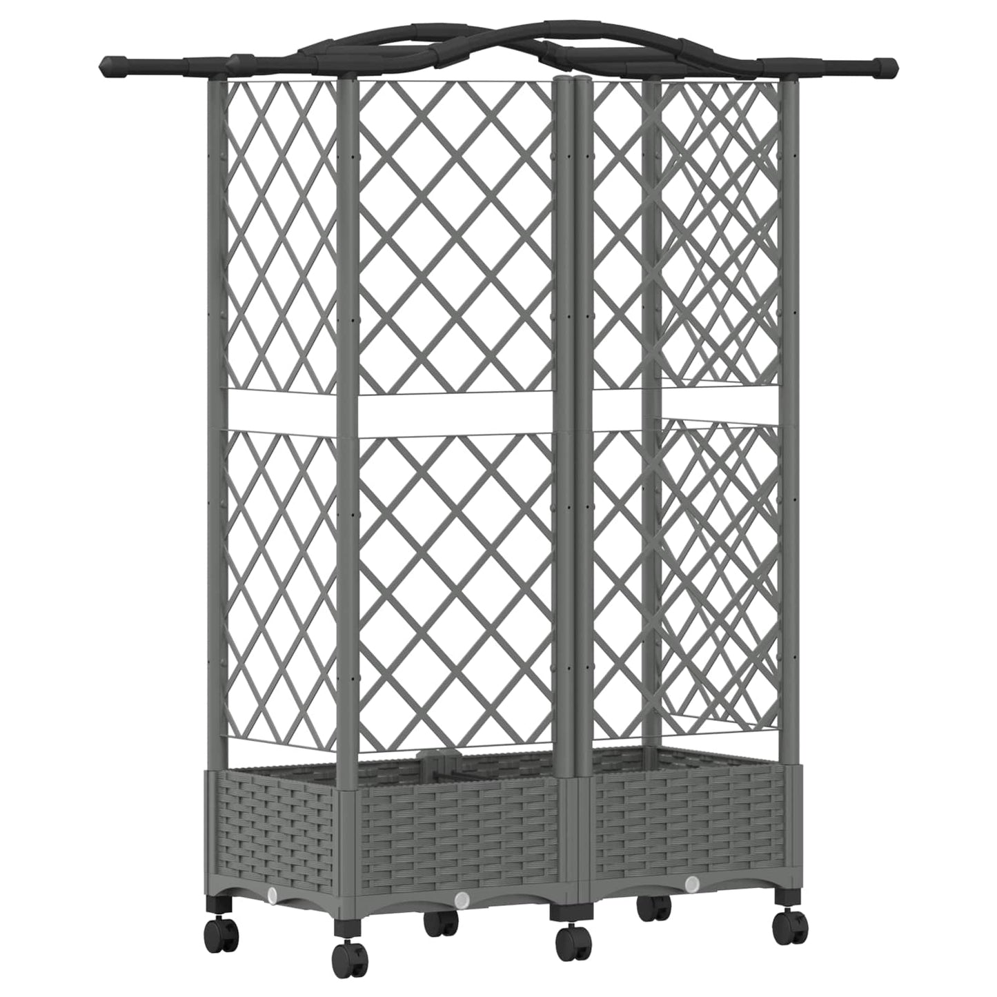 Letto Rialzato con Griglia e Tetto Grigio Chiaro PP | homemem39