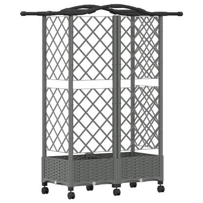 Letto Rialzato con Griglia e Tetto Grigio Chiaro PP | homemem39