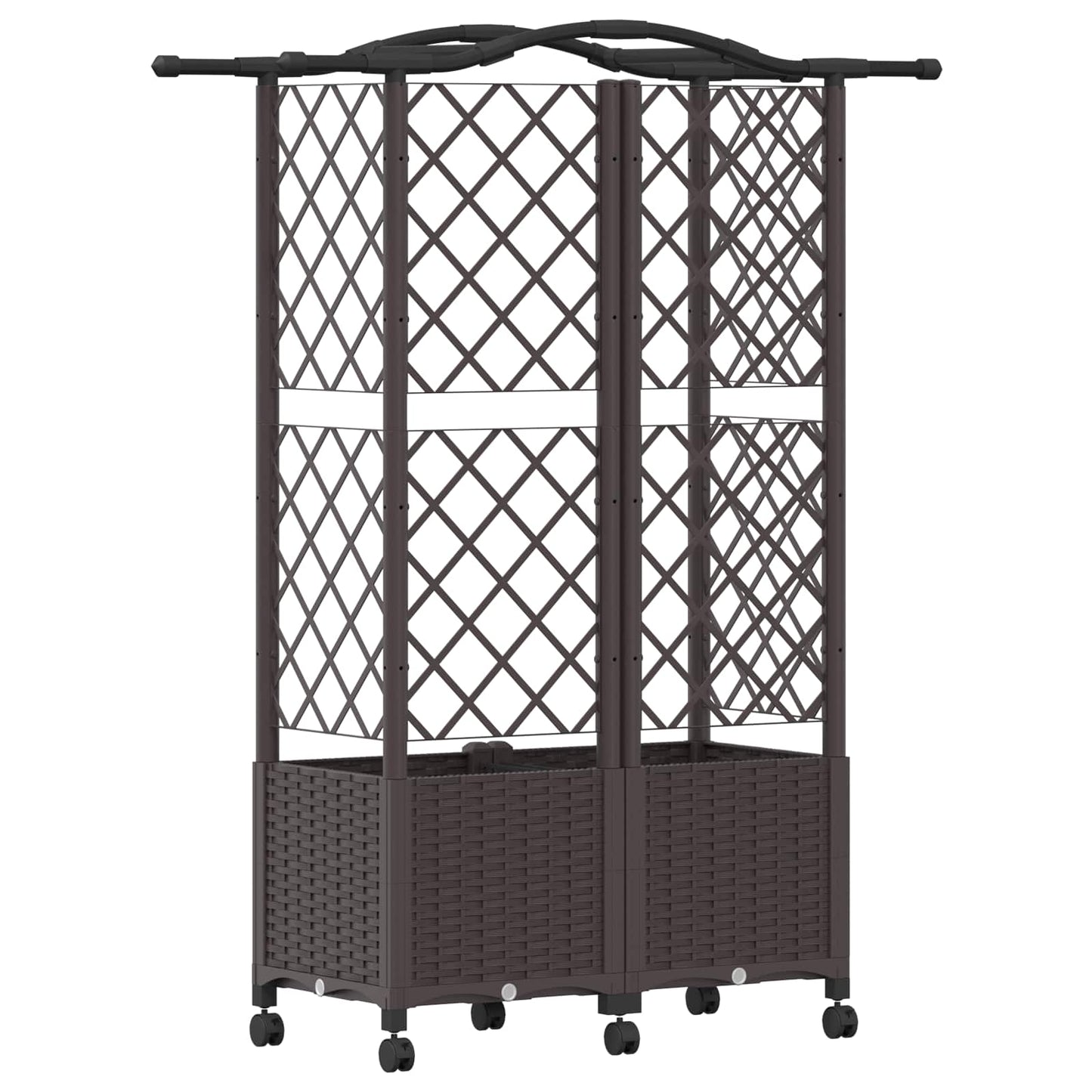 Letto Rialzato con Griglia e Tetto Marrone 122 x 40 x 144 cm PP | homemem39