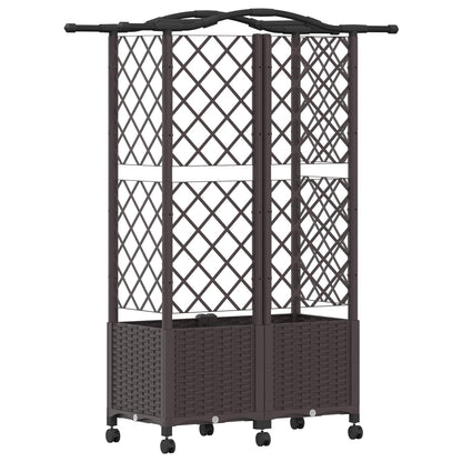 Letto Rialzato con Griglia e Tetto Marrone 122 x 40 x 144 cm PP | homemem39