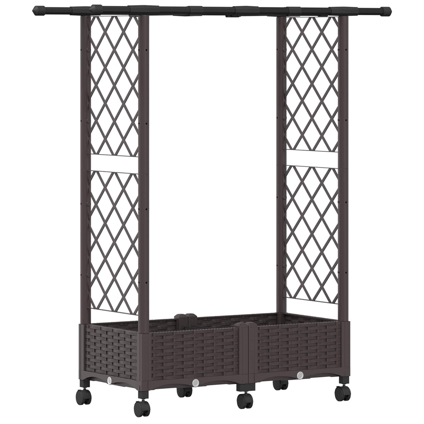 Letto Rialzato con Griglia e Tetto Marrone 122,5 x 40 x 127 cm | homemem39