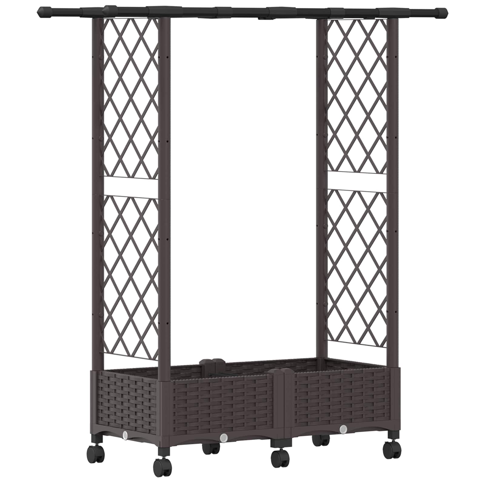 Letto Rialzato con Griglia e Tetto Marrone 122,5 x 40 x 127 cm | homemem39