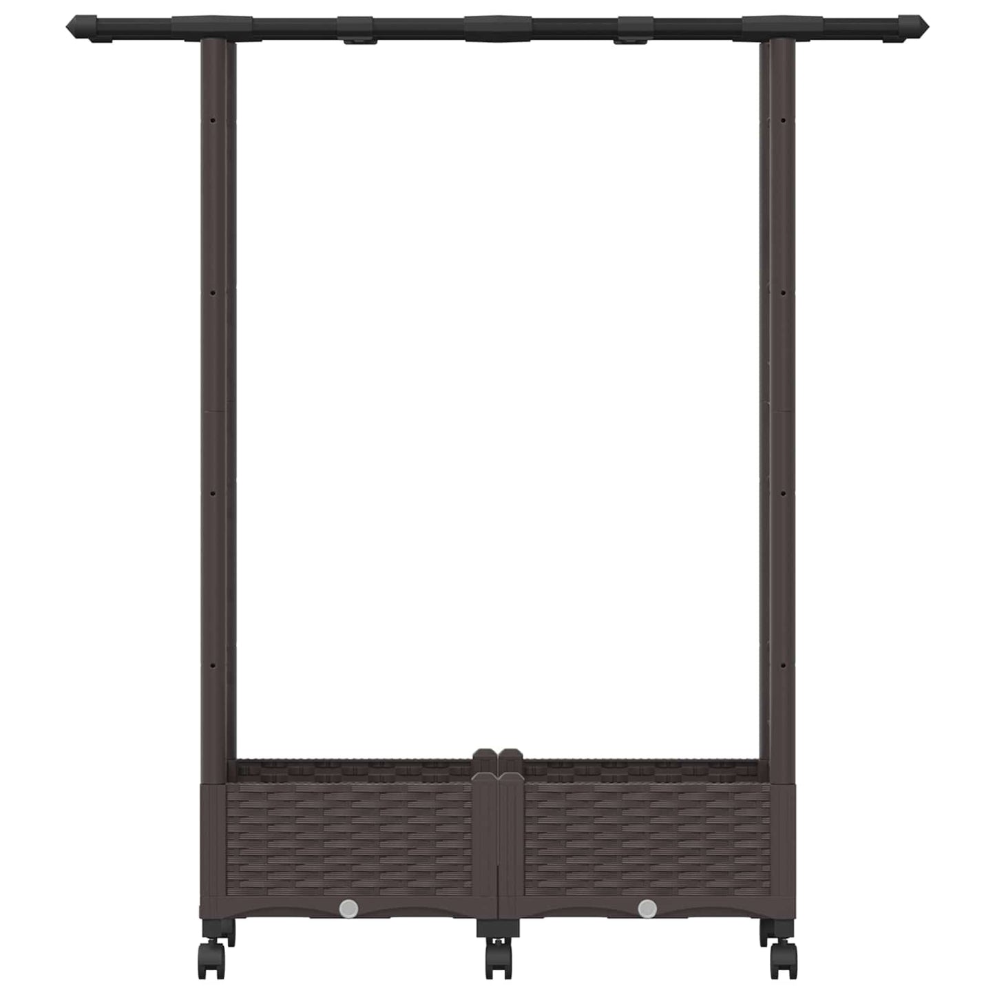 Letto Rialzato con Griglia e Tetto Marrone 122,5 x 40 x 127 cm | homemem39