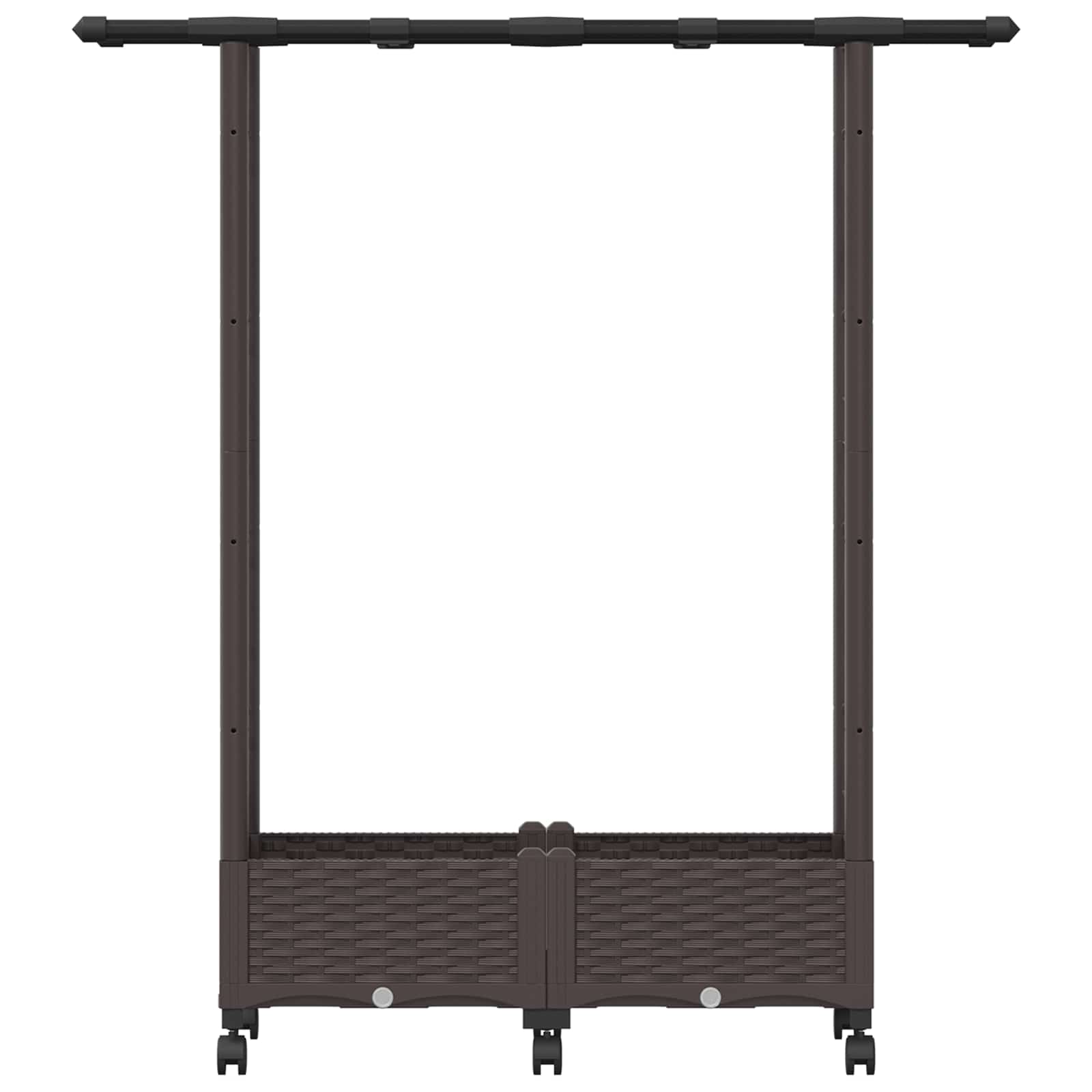 Letto Rialzato con Griglia e Tetto Marrone 122,5 x 40 x 127 cm | homemem39