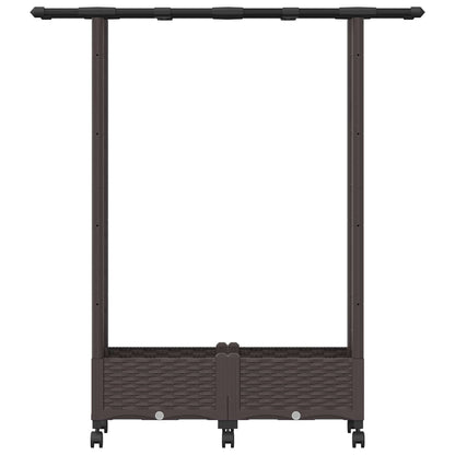 Letto Rialzato con Griglia e Tetto Marrone 122,5 x 40 x 127 cm | homemem39