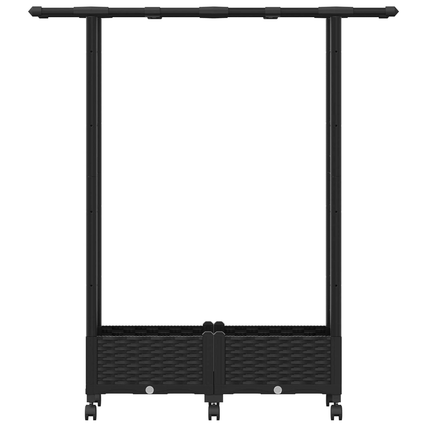 Letto Rialzato con Griglia e Tetto Nero 122,5 x 40 x 127 cm PP | homemem39