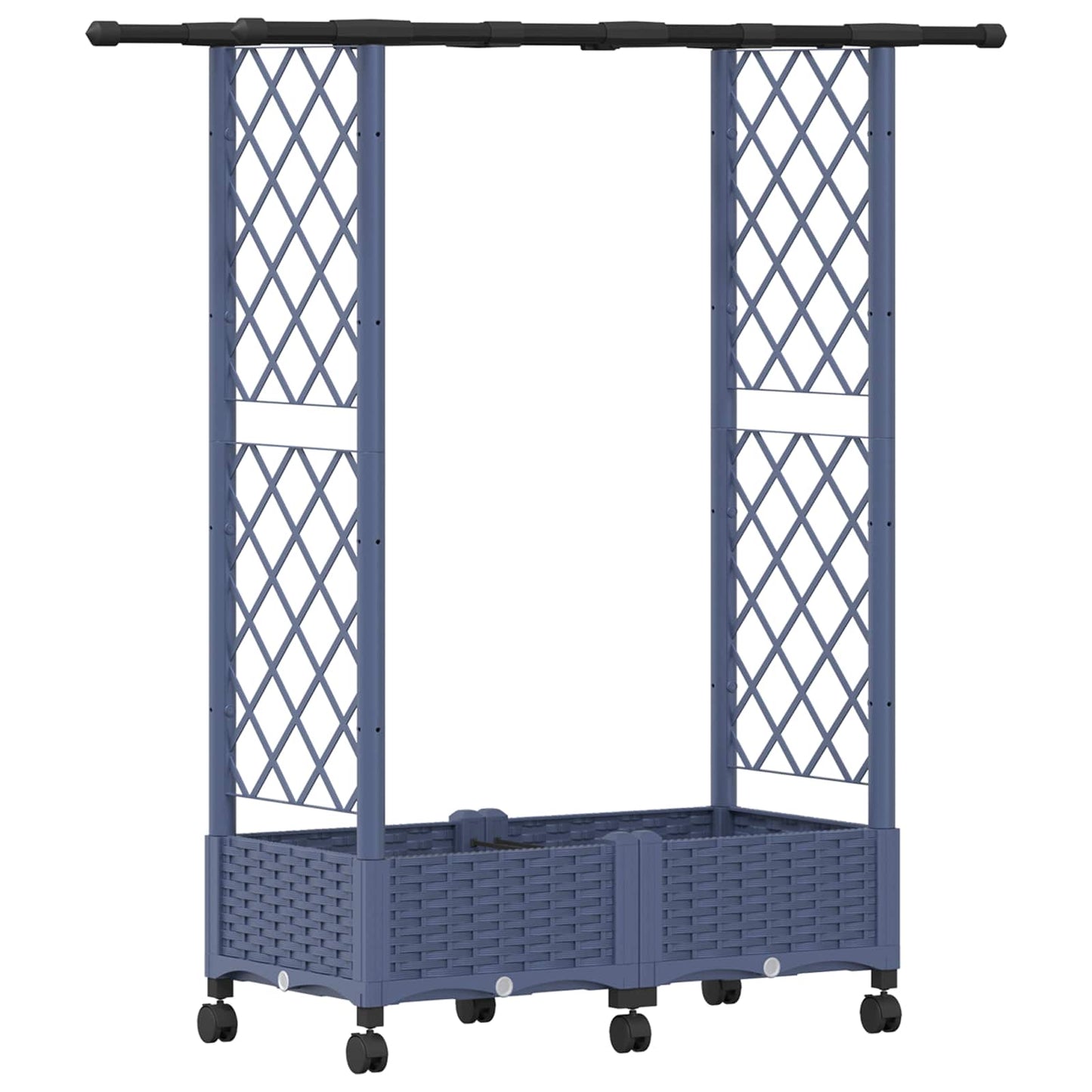 Letto Rialzato con Griglia e Tetto Grigio 122,5 x 40 x 127 cm | homemem39