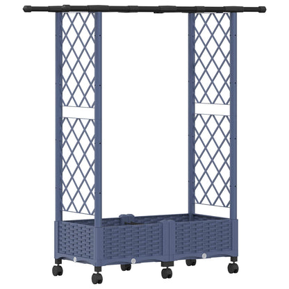 Letto Rialzato con Griglia e Tetto Grigio 122,5 x 40 x 127 cm | homemem39