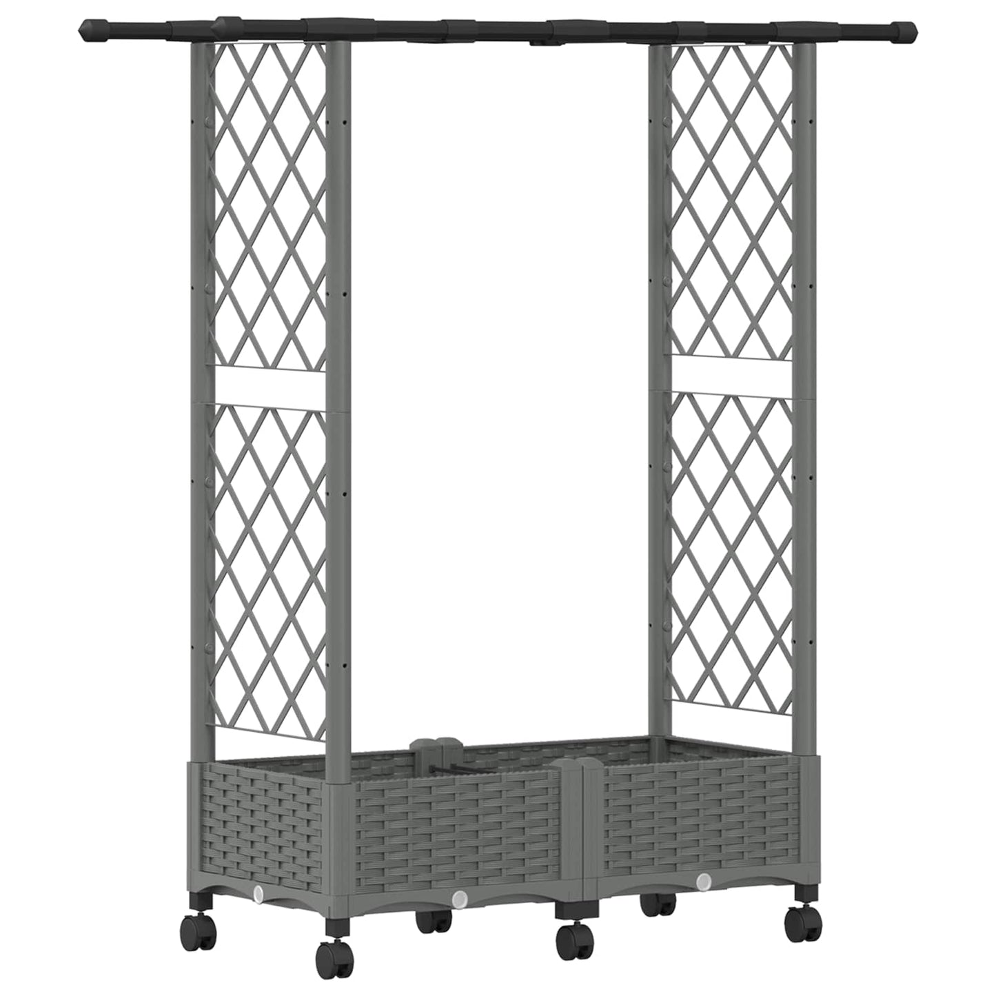 Letto Rialzato con Griglia e Tetto Grigio Chiaro PP | homemem39