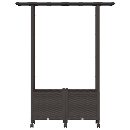 Letto Rialzato con Griglia e Tetto Marrone 124,5 x 40 x 142 cm | homemem39