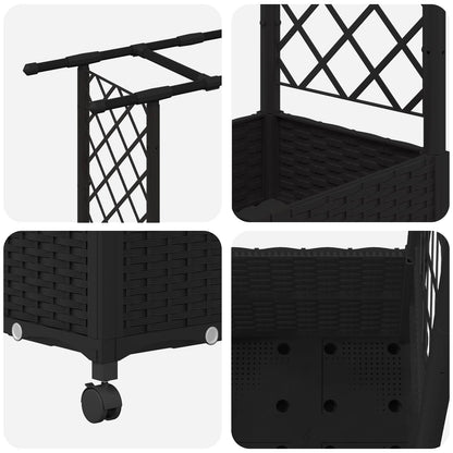 Letto Rialzato con Griglia e Tetto Nero 124,5 x 40 x 142 cm PP | homemem39