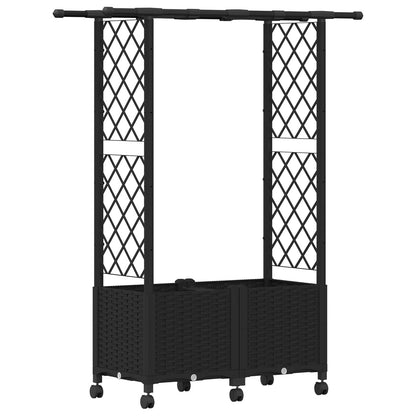 Letto Rialzato con Griglia e Tetto Nero 124,5 x 40 x 142 cm PP | homemem39