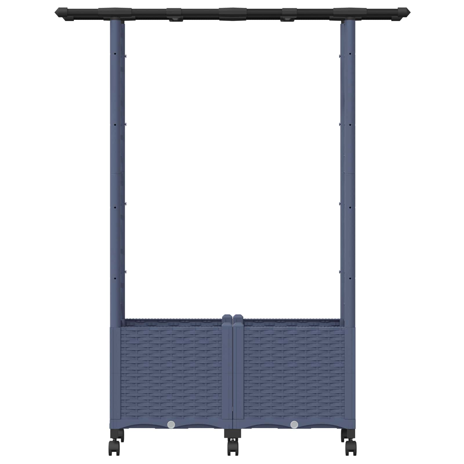Letto Rialzato con Griglia e Tetto Grigio 124,5 x 40 x 142 cm | homemem39