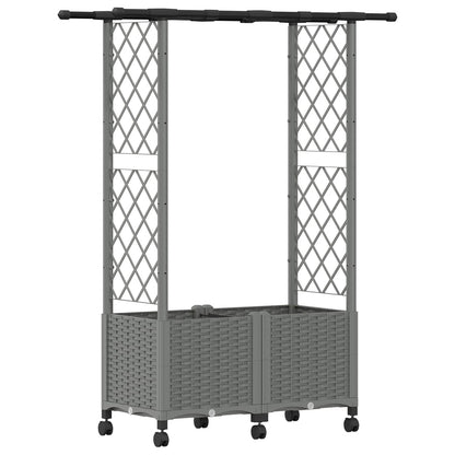 Letto Rialzato con Griglia e Tetto Grigio Chiaro PP | homemem39