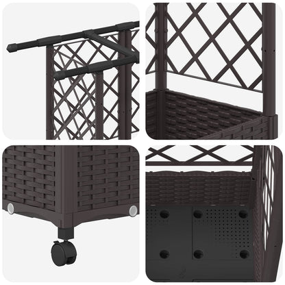 Letto Rialzato con Griglia e Tetto Marrone 124 x 40 x 127 cm PP | homemem39