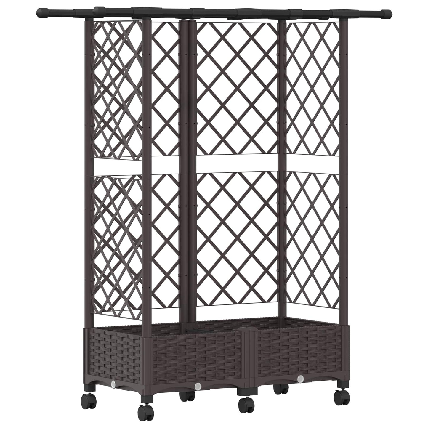 Letto Rialzato con Griglia e Tetto Marrone 124 x 40 x 127 cm PP | homemem39