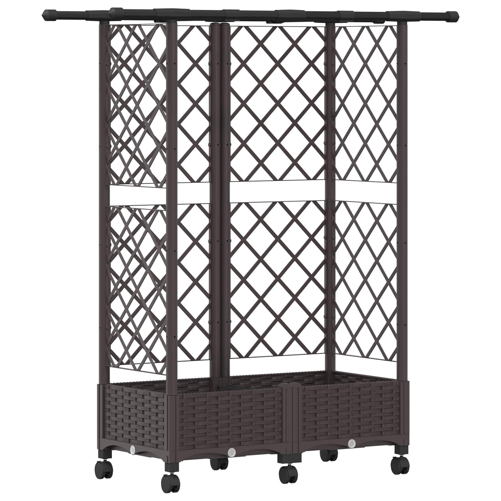 Letto Rialzato con Griglia e Tetto Marrone 124 x 40 x 127 cm PP | homemem39