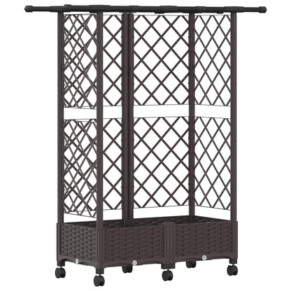 Letto Rialzato con Griglia e Tetto Marrone 124 x 40 x 127 cm PP | homemem39