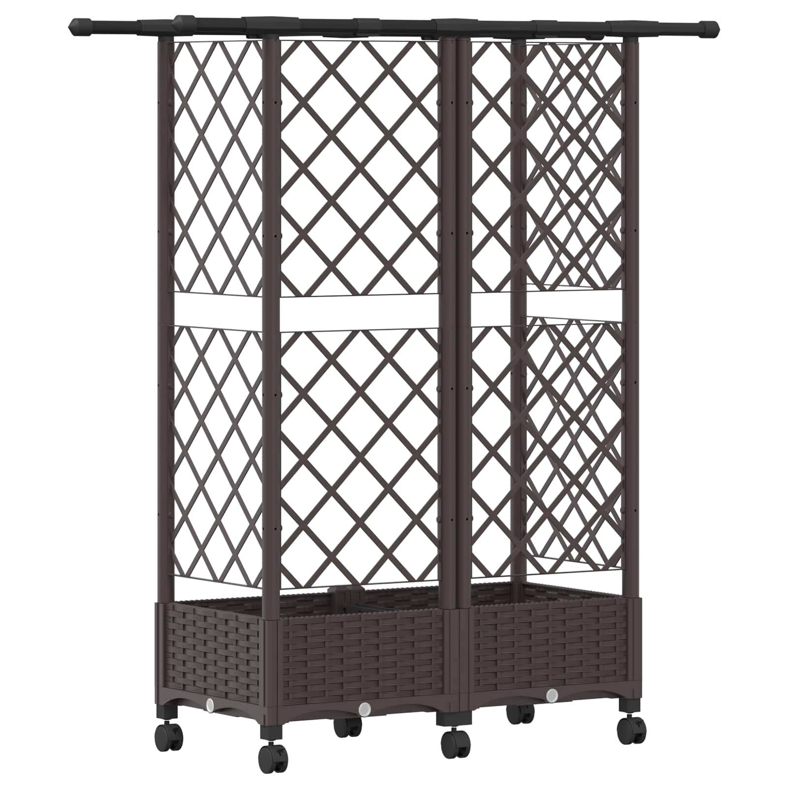 Letto Rialzato con Griglia e Tetto Marrone 124 x 40 x 127 cm PP | homemem39