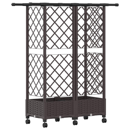 Letto Rialzato con Griglia e Tetto Marrone 124 x 40 x 127 cm PP | homemem39
