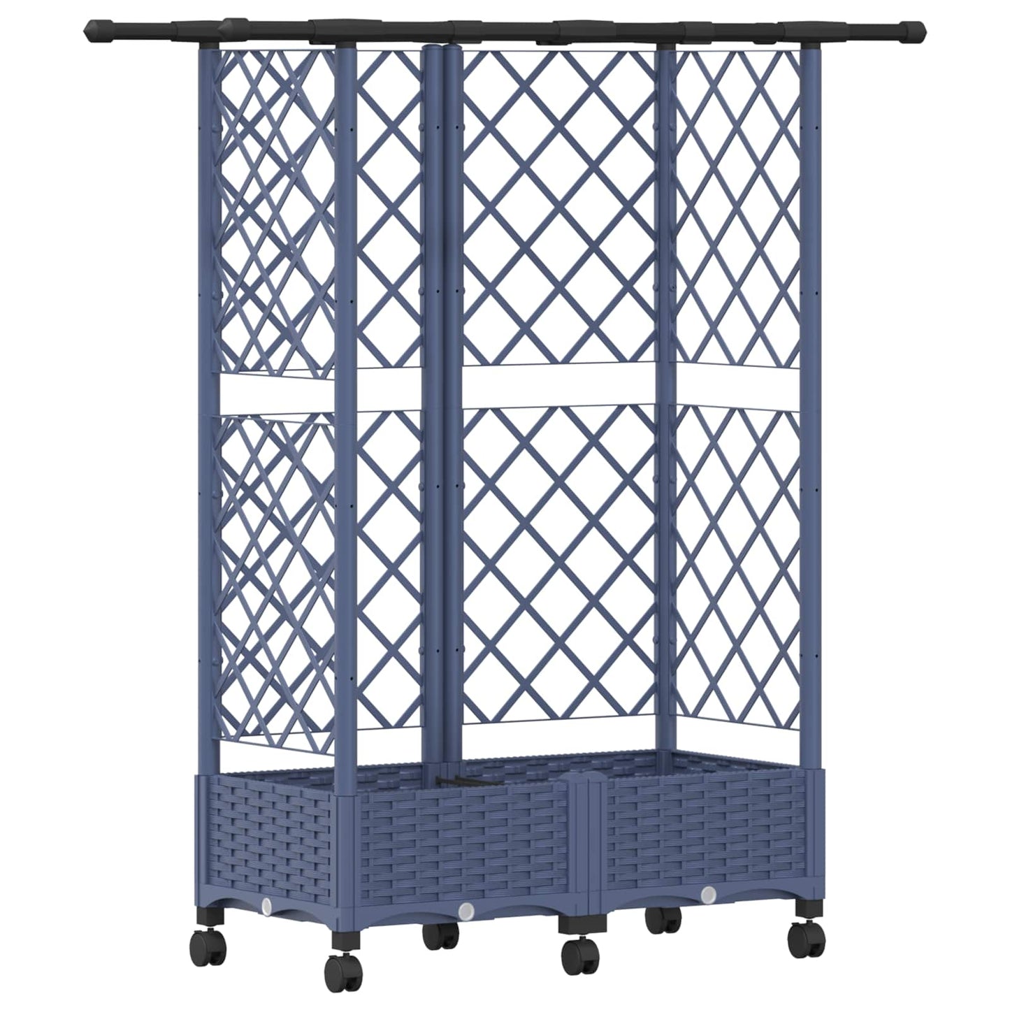 Letto Rialzato con Griglia e Tetto Grigio 124 x 40 x 127 cm PP | homemem39